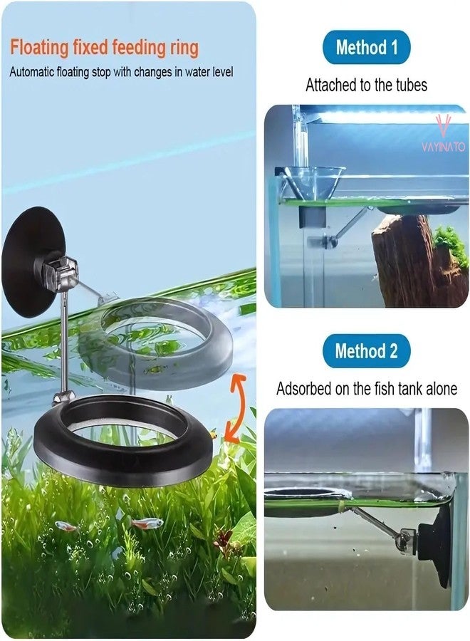 VAYINATO® 2 in 1 (30X6X5Cm) Extendable MutiFunction Floating and Sinking Aquarium Fish and Shrimp Food Feeder | Hangon Type | Easy to Attach | Cleaing and Feeding Kit Included - Image 4